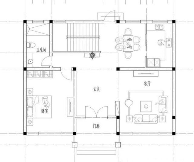 小巧別墅設計圖，五室三廳功能齊全，占地110平米。