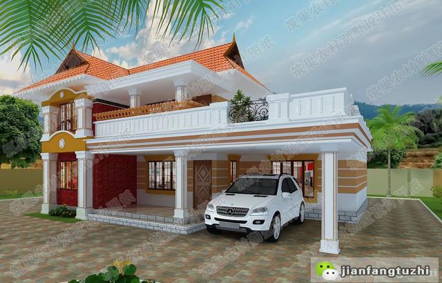 5款二三層別墅設計圖，占地小，造價20萬左右。