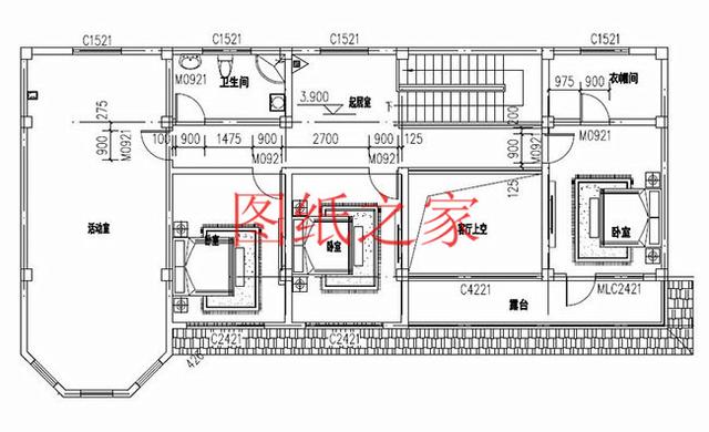 大戶型二層別墅設計圖，經濟實惠、簡單大氣，適合大家族居住。