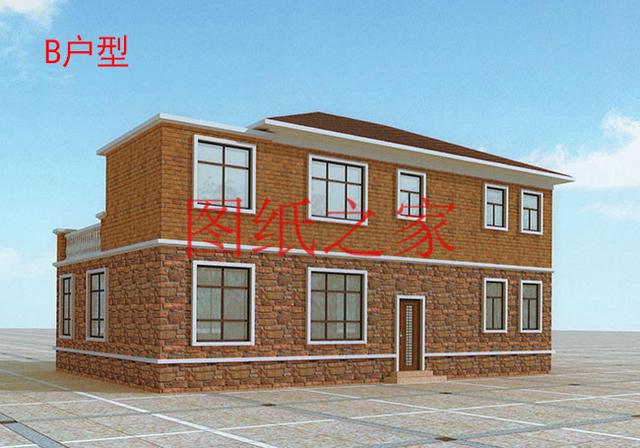 大戶型二層別墅設計圖，經濟實惠、簡單大氣，適合大家族居住。