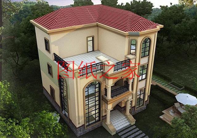 漂亮實用的農村三層別墅設計圖，130平7個臥室。