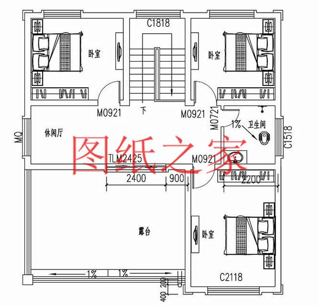 漂亮實用的農村三層別墅設計圖，130平7個臥室。