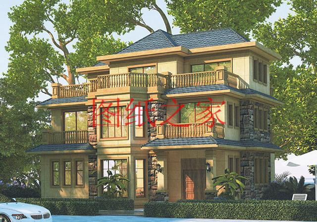 漂亮實用的農村三層別墅設計圖，130平7個臥室。