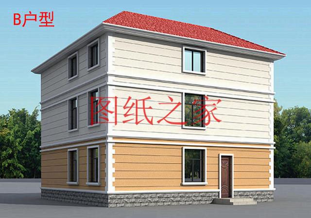 適合農村建房的三層別墅設計圖，占地140平造價35萬左右。