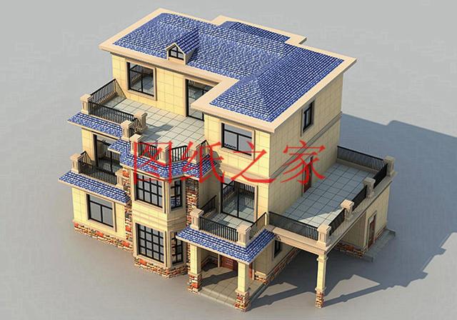 適合農村建房的三層別墅設計圖，占地140平造價35萬左右。