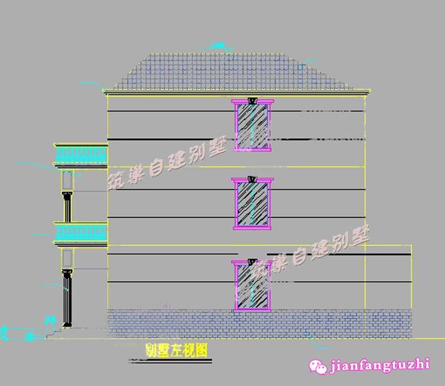 流行經典別墅戶型設計圖，130平米，造價低廉。