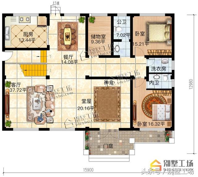 二層簡歐農村自建房，復式客廳大落地窗，您值得擁有。