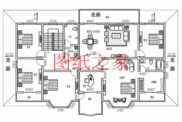 分享3套二層別墅設計圖，240平超大戶型，寬敞大氣。