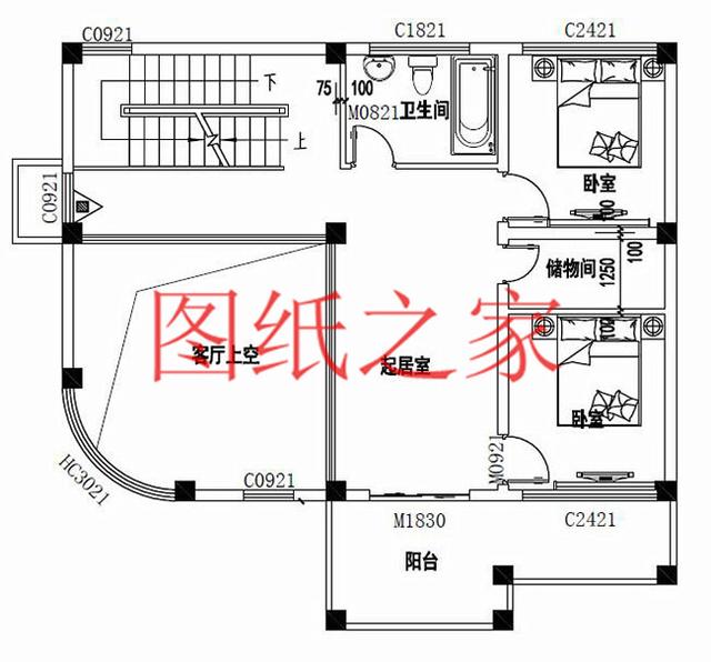 100平米的三層別墅設計圖，小戶型適應性強，不受宅基地影響！