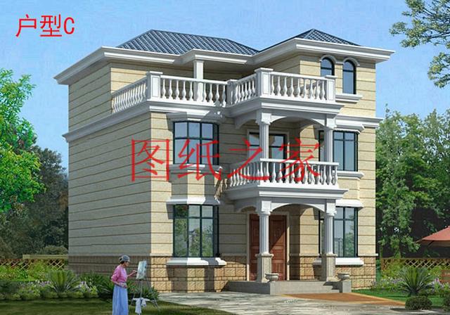 100平米的三層別墅設計圖，小戶型適應性強，不受宅基地影響！