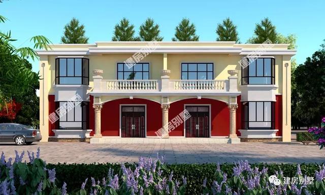 雙拼別墅設計圖，面寬18米左右，第一棟戶型通透，造價28W。