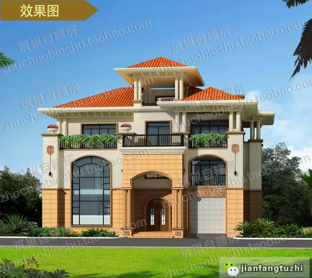 3款三層自建房，前后兩面帶陽臺，造價(jià)40萬以內(nèi)。