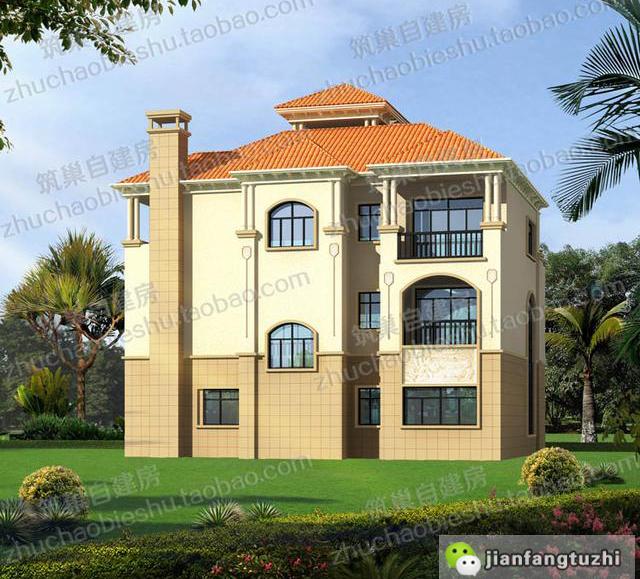 3款三層自建房，前后兩面帶陽臺，造價(jià)40萬以內(nèi)。