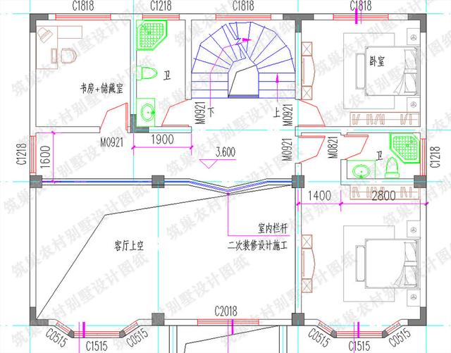 3款帶旋轉樓梯復式別墅設計圖，豪華與實用共存，您值得建造。