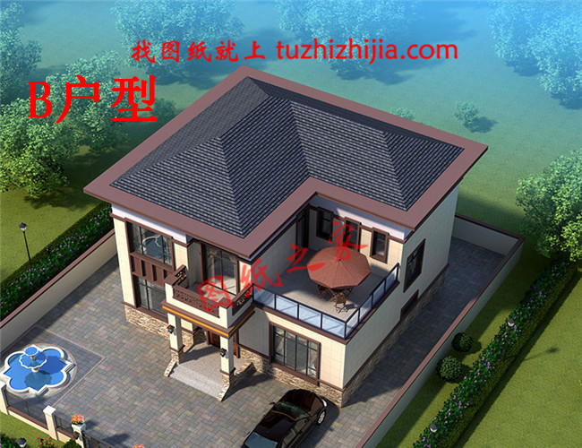 新中式120平米農村20萬元二層小樓圖,外觀柔和而雅致