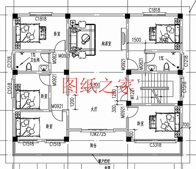 大戶型二層別墅設計圖，造價只要20萬，很受大眾喜歡！