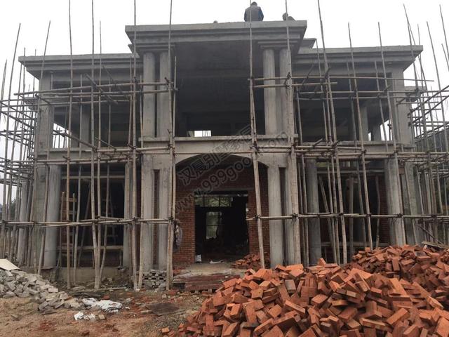 分享一棟雙拼別墅設計圖，村里的地標建筑。