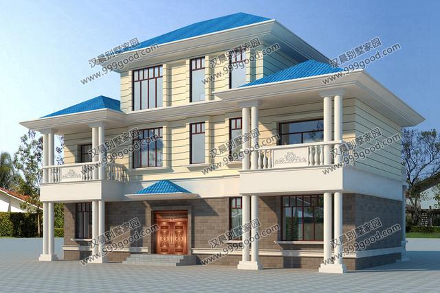 分享一棟雙拼別墅設計圖，村里的地標建筑。