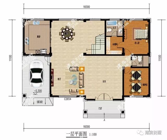 兩棟很氣派的四層別墅設計圖，讓其他建筑黯然失色。