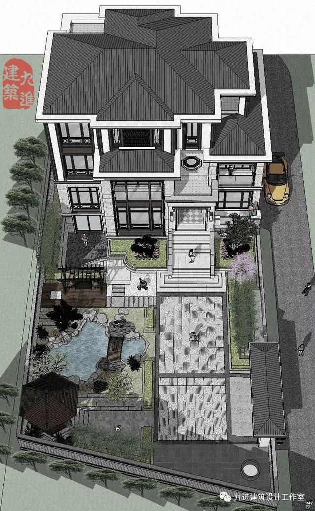 新式別墅設計圖，遠觀能融合于環境，近看細膩有品味！