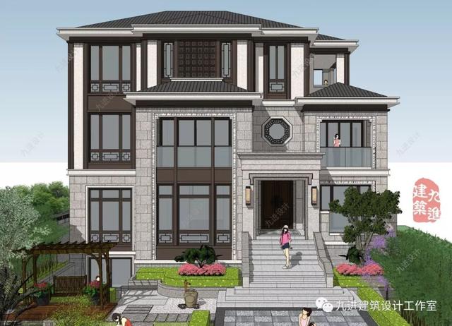 新式別墅設計圖，遠觀能融合于環境，近看細膩有品味！