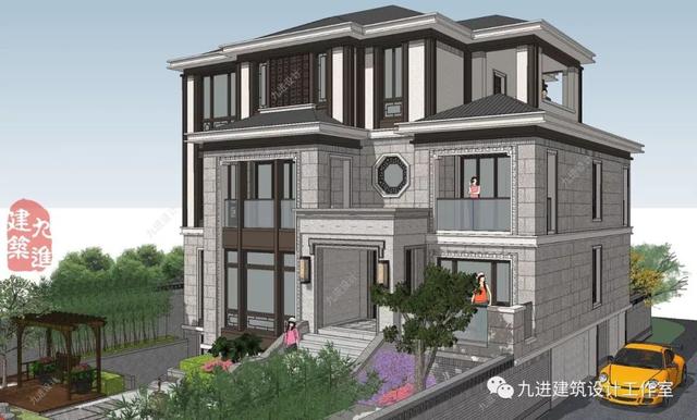 新式別墅設計圖，遠觀能融合于環境，近看細膩有品味！