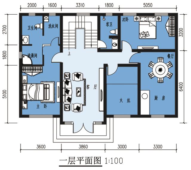 14米*10米二層別墅設(shè)計(jì)圖，5室1廳帶火炕房，這個(gè)冬天不太冷！