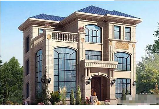 推薦兩款歐式三層結構的小別墅設計圖，建筑外觀造型非常氣派