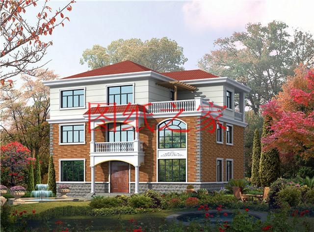 占地面積150平農村三層別墅設計圖，外觀新穎別致，居住舒適