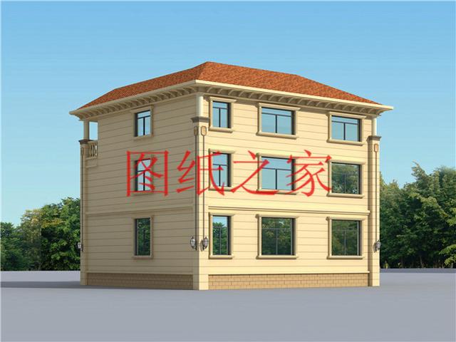 占地面積150平農村三層別墅設計圖，外觀新穎別致，居住舒適