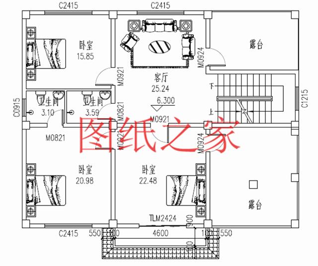占地面積150平農村三層別墅設計圖，外觀新穎別致，居住舒適