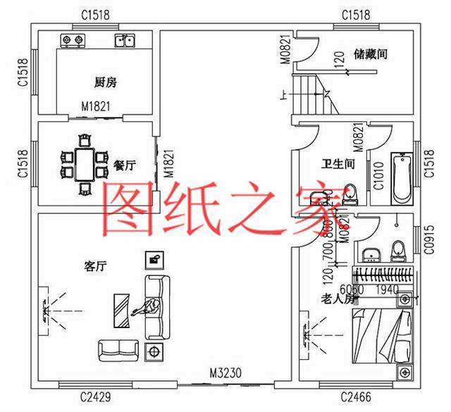 占地面積150平農村三層別墅設計圖，外觀新穎別致，居住舒適
