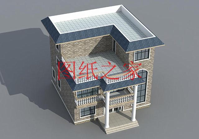 占地面積150平農村三層別墅設計圖，外觀新穎別致，居住舒適