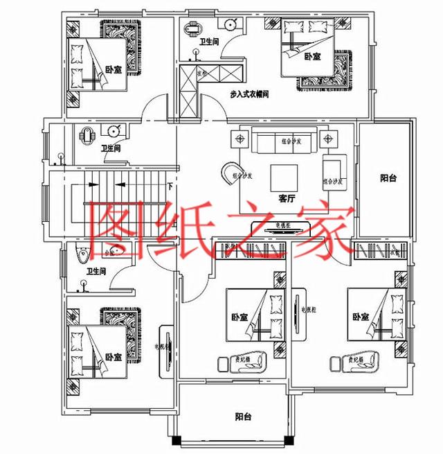 占地面積150平農村三層別墅設計圖，外觀新穎別致，居住舒適