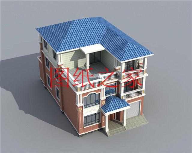 占地面積150平農村三層別墅設計圖，外觀新穎別致，居住舒適