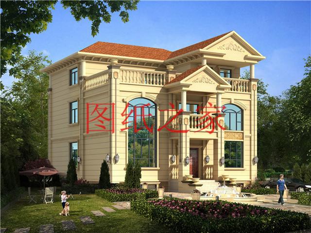 占地面積150平農村三層別墅設計圖，外觀新穎別致，居住舒適