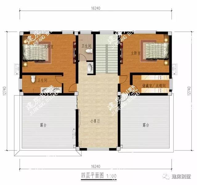 帶露臺的四層農(nóng)村自建房設計圖，居住生活起來肯定既方便又舒適