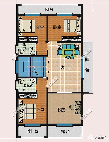 為大家推薦一款農村自建房設計圖，造型簡約大氣，造價45萬左右