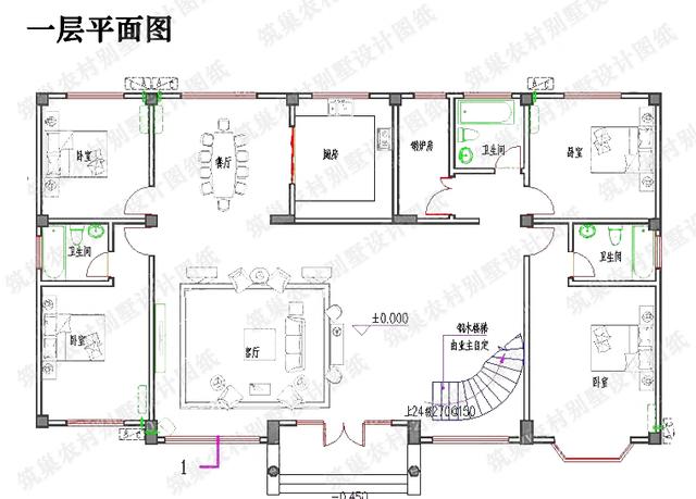 4套二層帶陽光花房農(nóng)村自建別墅設(shè)計圖全套cad施工圖，打造創(chuàng)意私人小空間