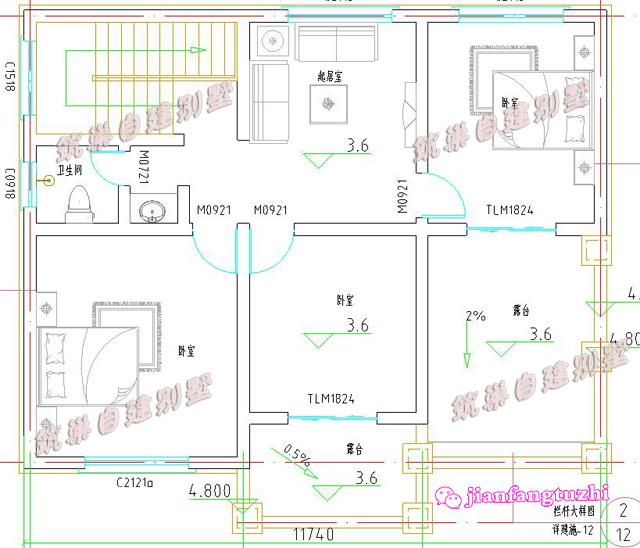 12x9米二層農(nóng)村小洋樓別墅設(shè)計施工方案，戶型實用漂亮，經(jīng)濟(jì)適用