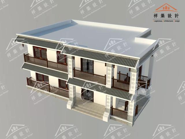 15.8X10.2中式元素民居自建房別墅設(shè)計(jì)圖案例，整體很不錯(cuò)