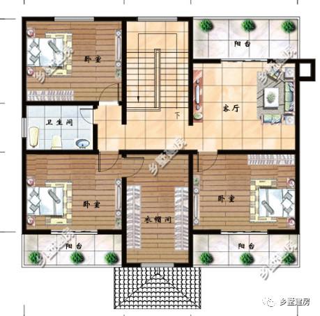 農村自建別墅設計圖，還有旋轉樓梯，一家人住，老少皆宜