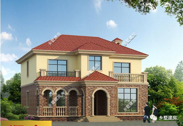 農村自建別墅設計圖，還有旋轉樓梯，一家人住，老少皆宜