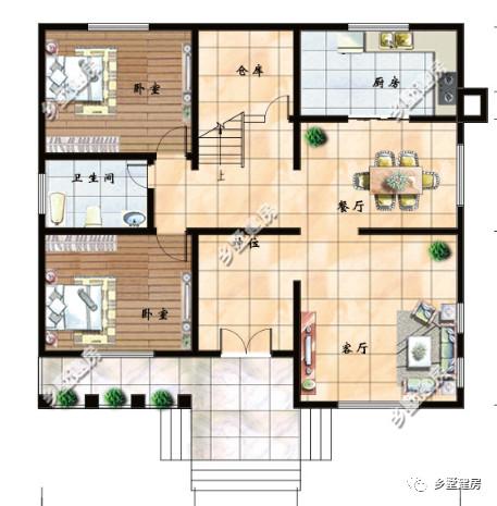 農村自建別墅設計圖，還有旋轉樓梯，一家人住，老少皆宜