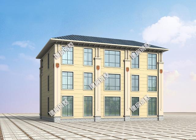 三層豪華別墅設計圖，16.1x12.3米，框架結構，主體50萬左右