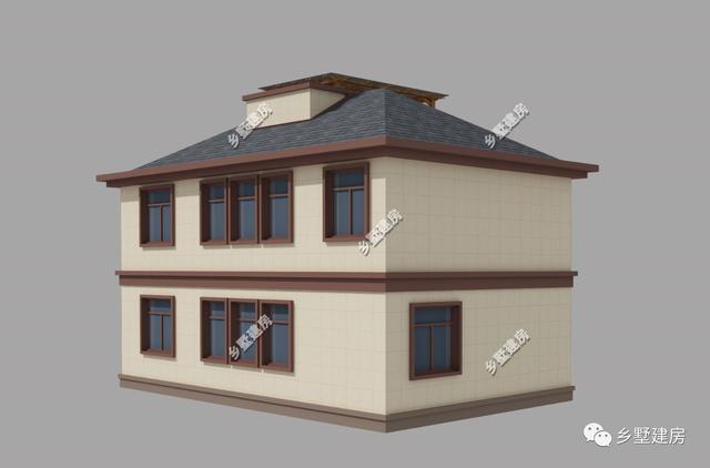 農村別墅設計圖，外形大氣，顏色搭配又優雅，實在太奪人眼球了