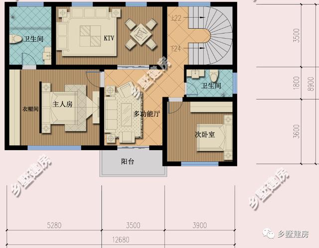 農村別墅設計圖，外形大氣，顏色搭配又優雅，實在太奪人眼球了