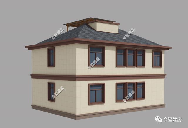 農村別墅設計圖，外形大氣，顏色搭配又優雅，實在太奪人眼球了