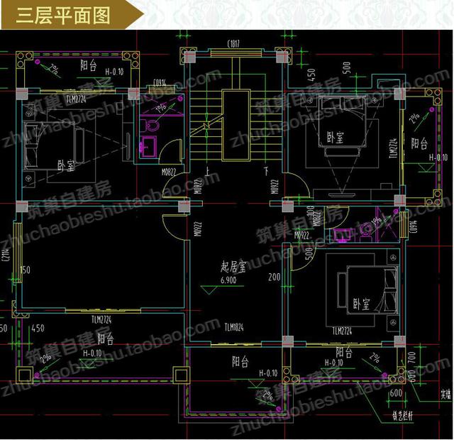 3款農村三層自建房設計圖，每一款都是經典戶型