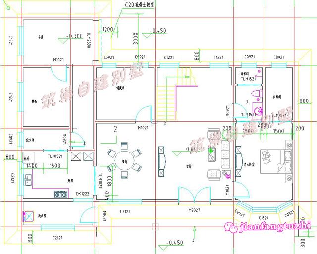 簡約實用二層農村自建別墅設計圖，大陽臺+糧倉+車庫+老人套房設計，超級實用